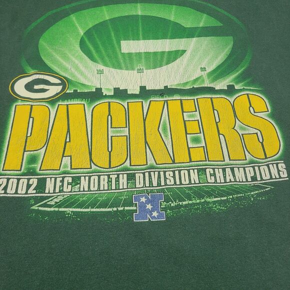 Green Bay Packers 2002 NFC Division Champion Mens 2XL Long Sleeve T-Shirt Lee - Picture 2 of 5